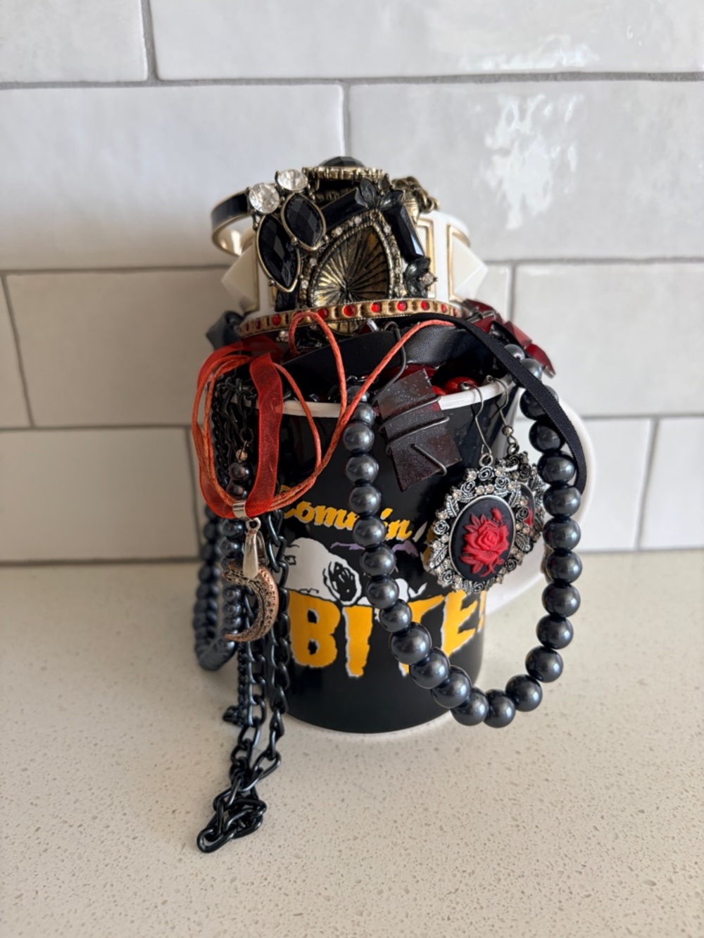 Mystery Mug Jewelry Jar Costume Celestial Snake Gothic Skull Vintage